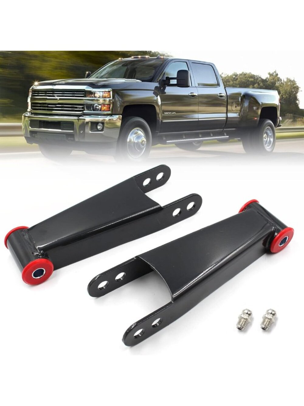 2-3" Rear Drop Shackles Kit for Chevy Silverado GMC Sierra 1500 2500 3500 HD